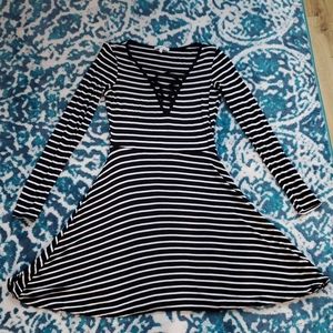 Long sleeved stripped dress